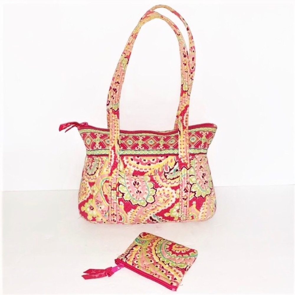 VERA BRADLEY "Capri Melon" Small Tote & Coin Purse